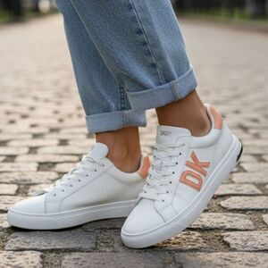 Dkny snicker white and pink Size 8